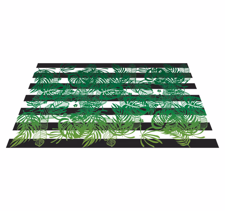 Vinylový koberec monstera rostlinný pruhovaný - TenStickers