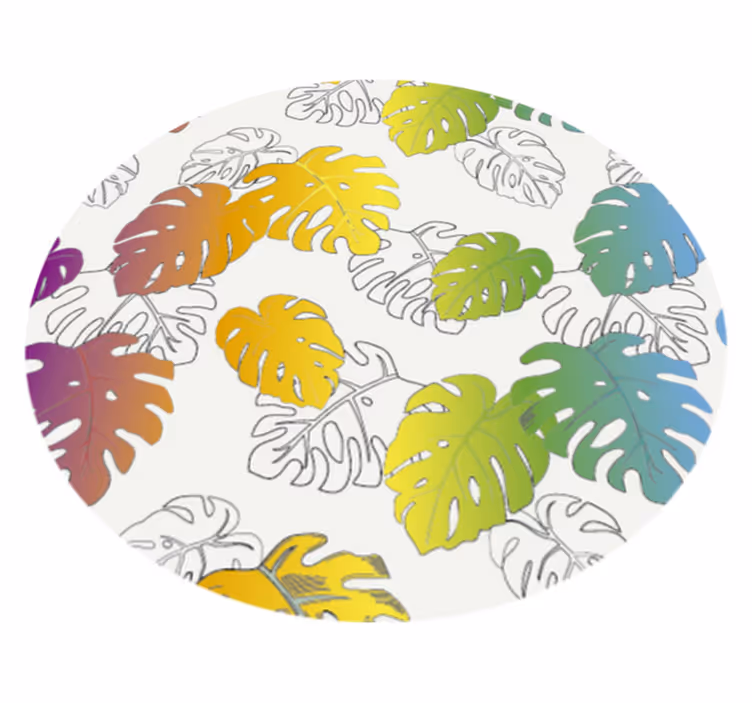 Vinylový koberec s květinami a rostlinami tropická monstera - TenStickers
