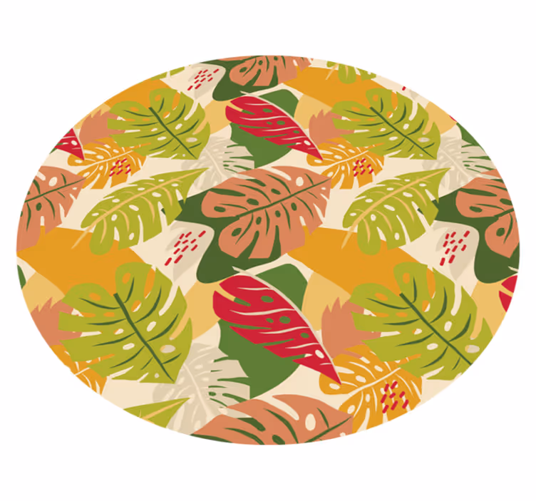 Alternativní grafický design monstera přírodní koberec - TenStickers