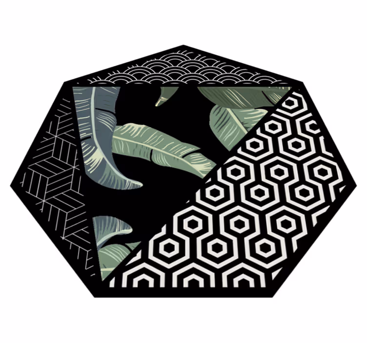 Zelené listy a geometrické koberce - TenStickers