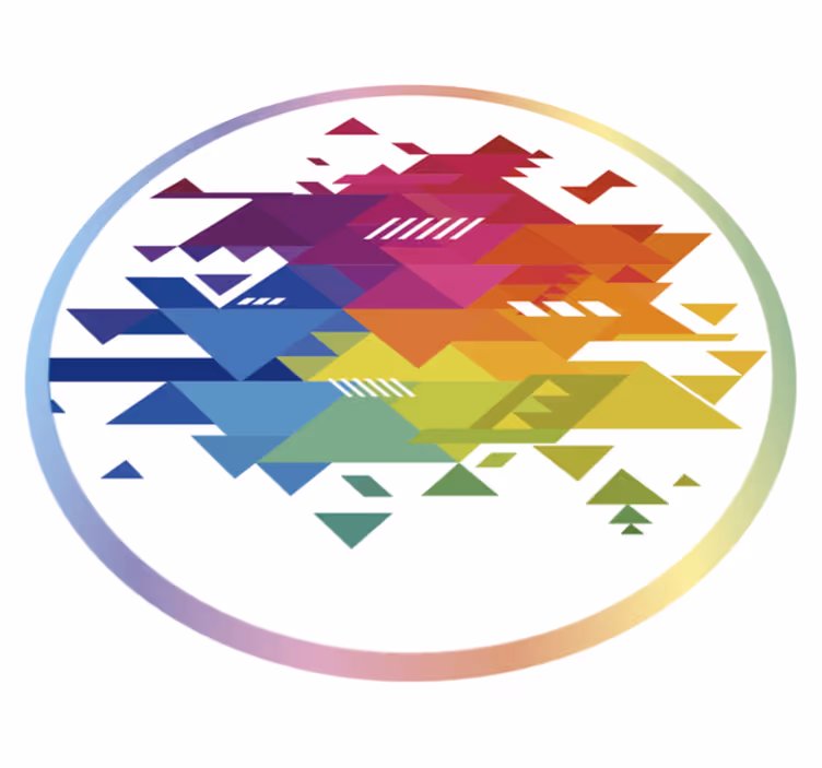 Barevné geometrické tvary Geometrický vinylový koberec - TenStickers