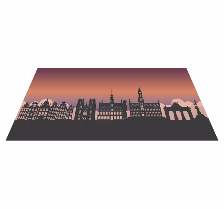 Brusel ilustrace moderní koberec - TenStickers