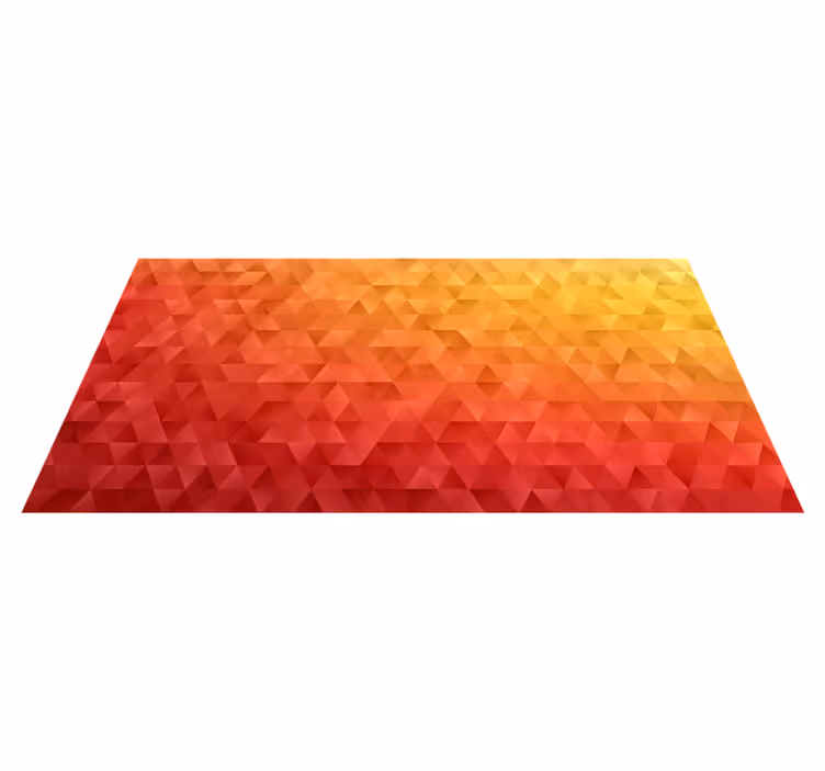 žluté červené a oranžové trojúhelníky geometrické koberce - TenStickers