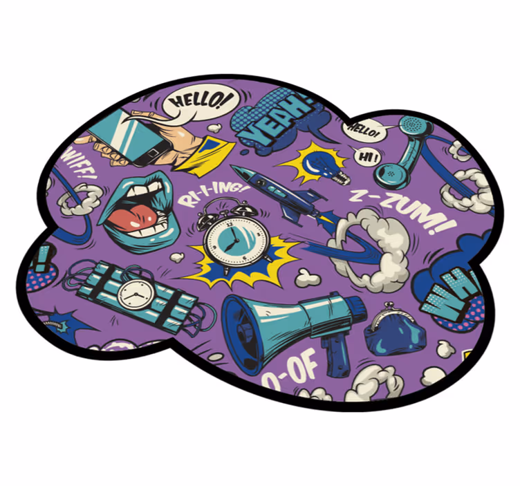Pop art prvky ložnice koberec - TenStickers