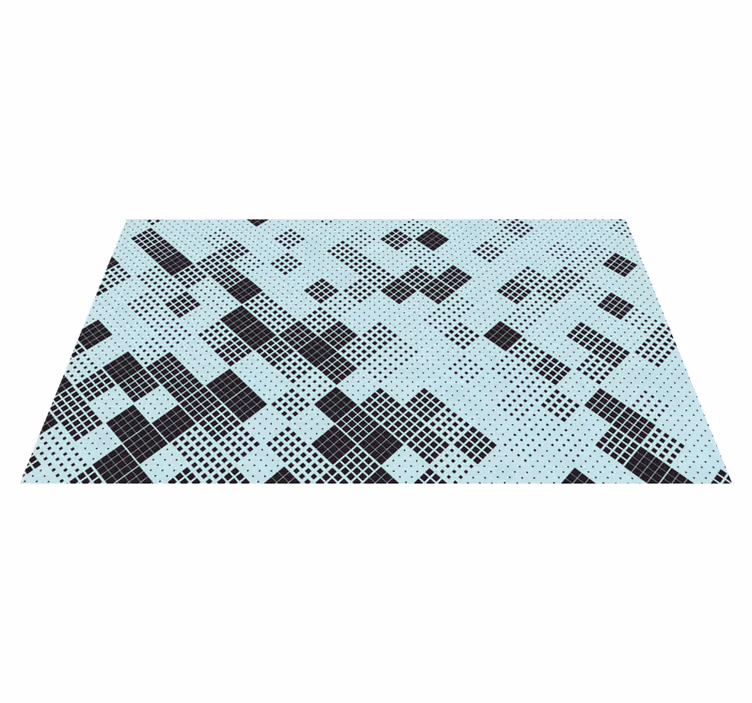 Chaotické černé čtverce vedle sebe geometrické koberce - TenStickers
