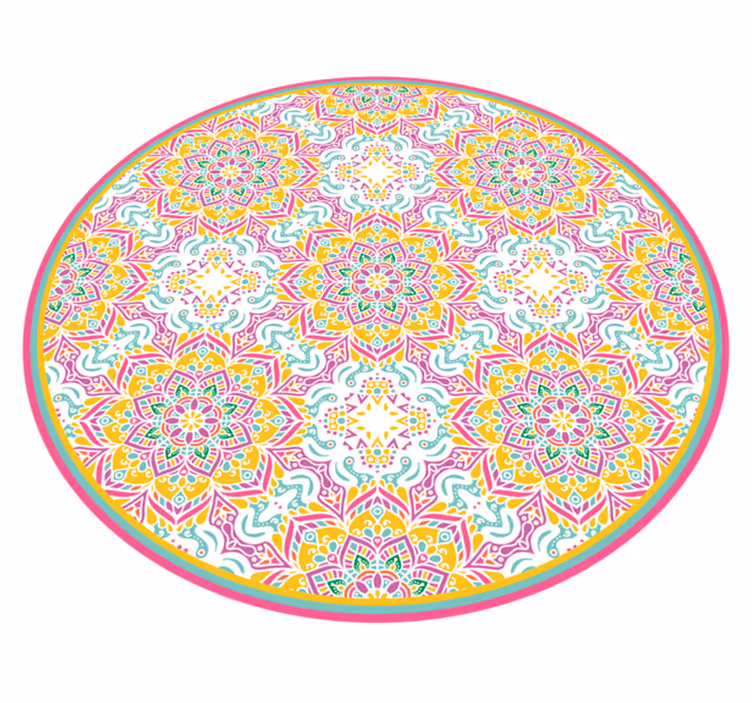 Barevný mozaikový mandala vinylový koberec - TenStickers