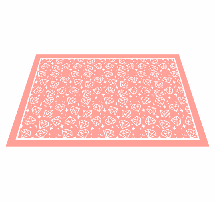 Geometrický vzor diamantů Vinylový koberec s texturou - TenStickers