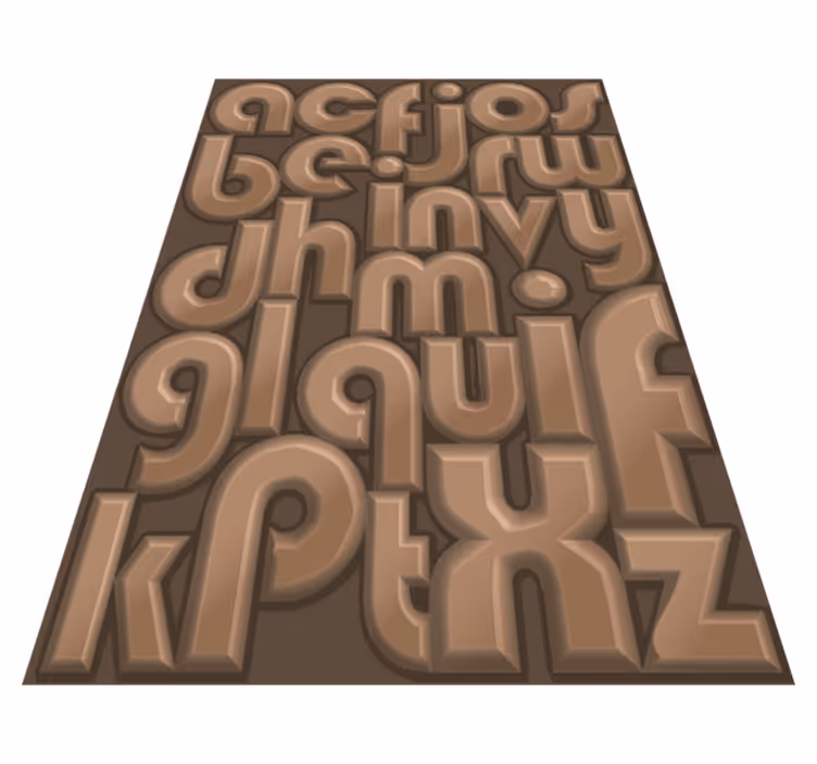 Vinylový koberec textury dřeva s písmeny vlastní koberec - TenStickers