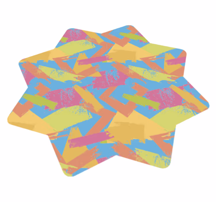 Barevné abstraktní tvary Geometrický vinylový koberec - TenStickers