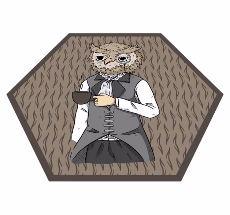 Elegantní sova ilustrace Zvířecí vinylový koberec - TenStickers