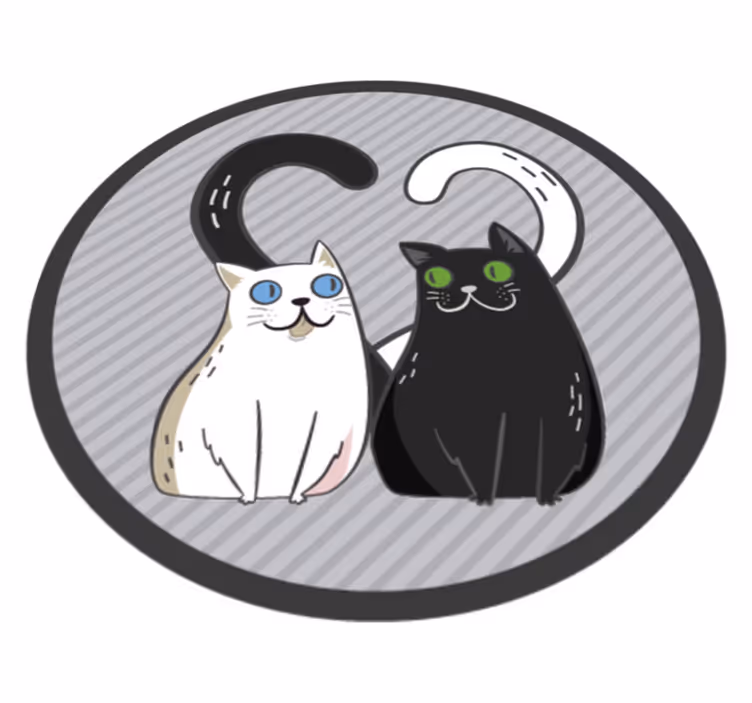 Vinylový koberec dvě kočky s barevnými očima zvířecí koberec - TenStickers