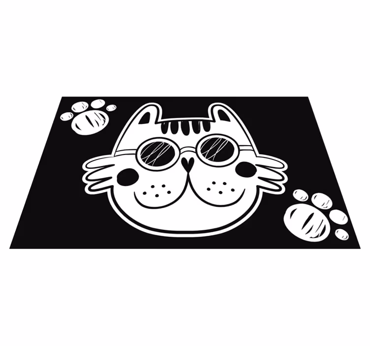 Kreslená kočka ilustrace Vinylový koberec pro děti - TenStickers