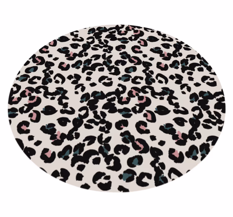 Bílý kulatý vinylový koberec leopardí zvířecí koberec - TenStickers
