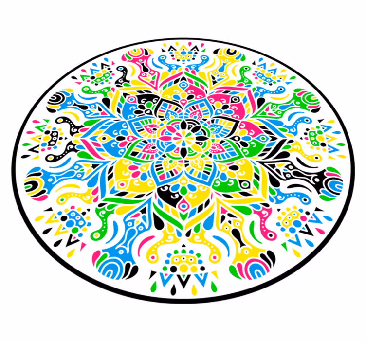 Barevný vinylový koberec do ložnice mandala - TenStickers
