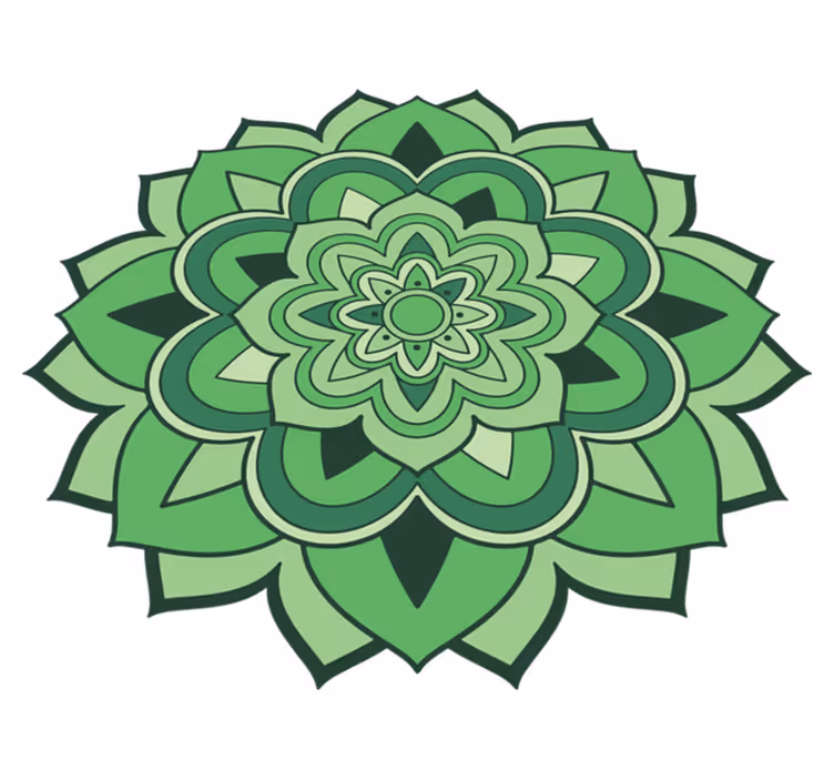 Zelená mandala koberec - TenStickers