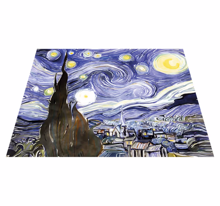Van goghovo nebe s hvězdami vintage koberec - TenStickers