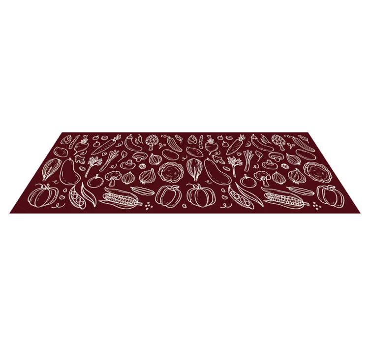 červený vinylový koberec do kuchyně - TenStickers