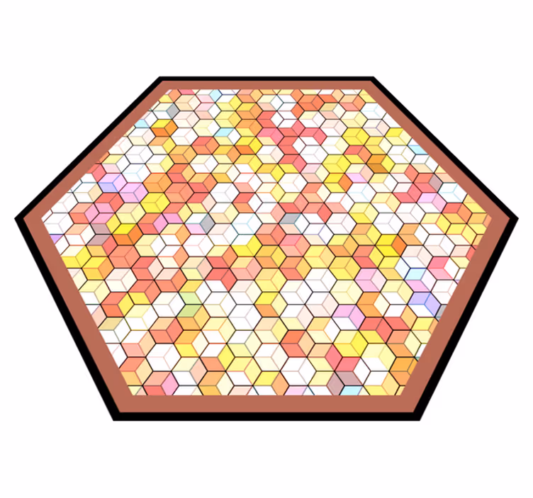 Hexagonální spektrum Geometrický vinylový koberec - TenStickers