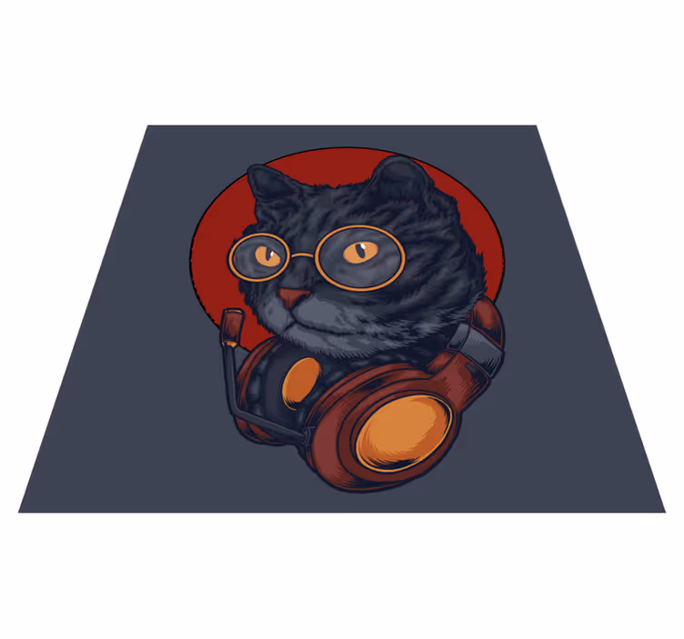 Kočkovitý kosmonaut Zvířecí vinylový koberec - TenStickers