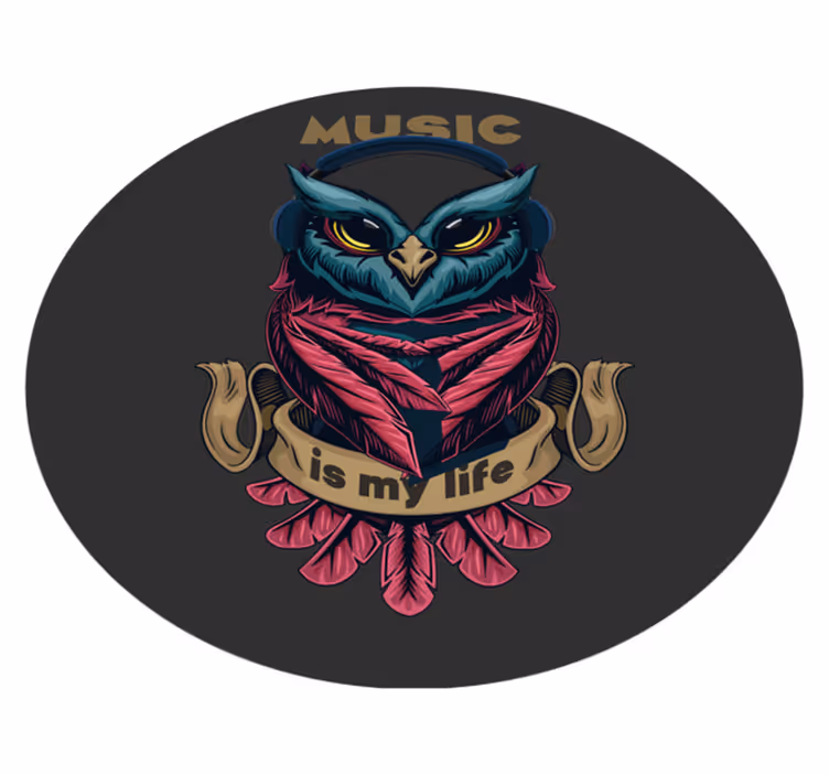 Sova hudební znak Vinylový koberec pro teenagery - TenStickers