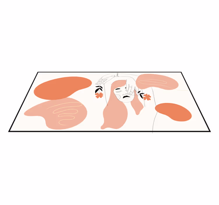 Abstraktní umění obličeje Minimalistický vinylový koberec - TenStickers