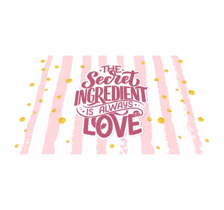 Tajná ingredience láska Vinylový koberec s frázemi - TenStickers