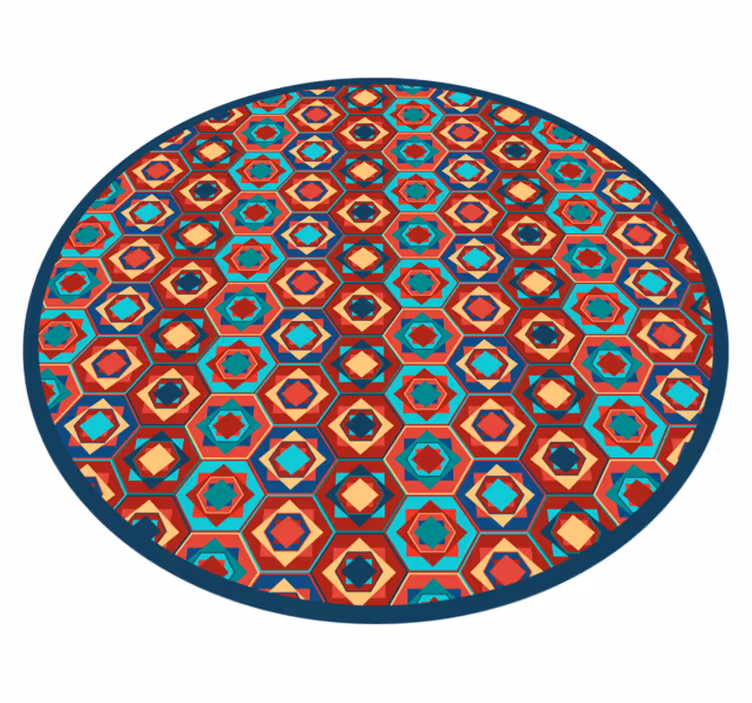 Barevné geometrické šestiúhelníky vinylové koberce - TenStickers