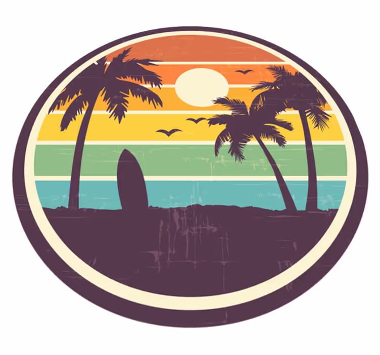 Retro plážový koberec do obývacího pokoje - TenStickers