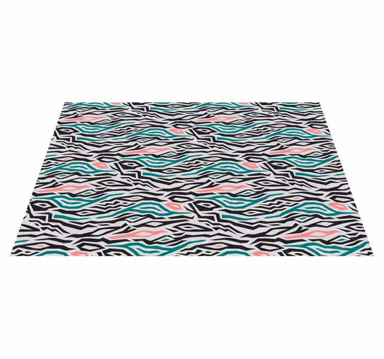 Abstraktní zebra čáry Pruhovaný vinylový koberec - TenStickers
