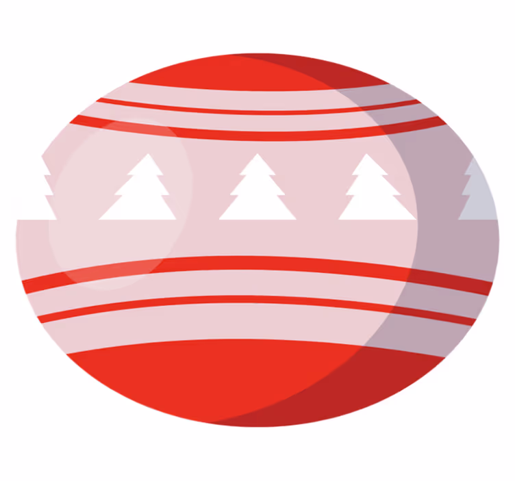 červeně malovaná cetka na vánoční stromeček - TenStickers