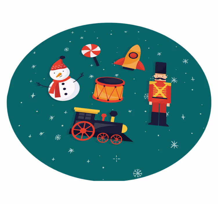 Vánoční hračky vánoční stromeček vinylový koberec - TenStickers
