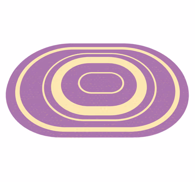 Fialový oválný minimální vinylový koberec - TenStickers