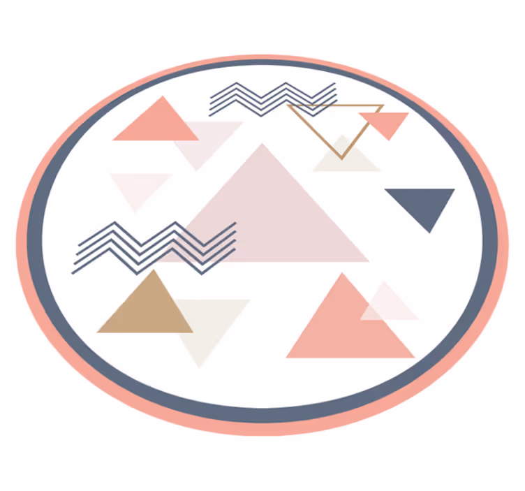 Růžové trojúhelníky geometrické koberce - TenStickers