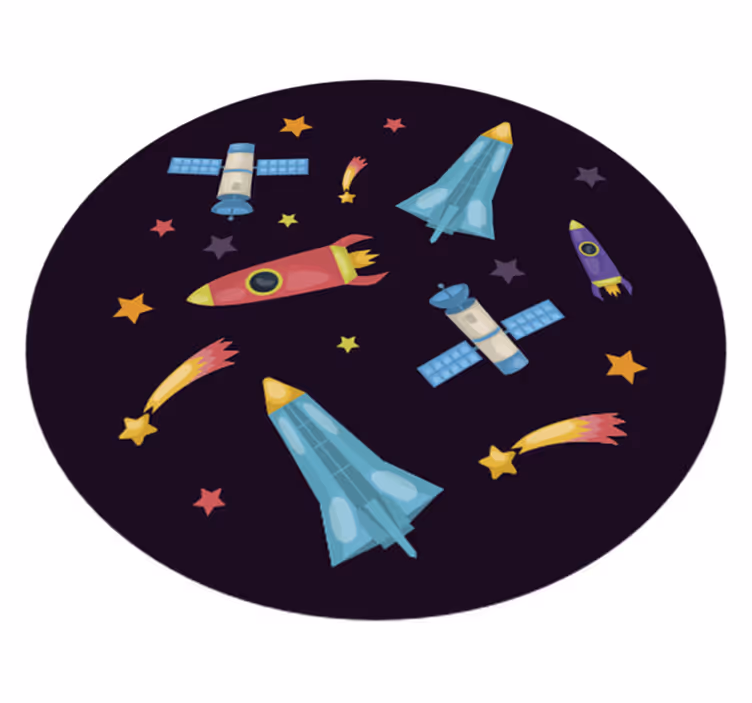 Vesmírné rakety planety dětský vinylový koberec - TenStickers