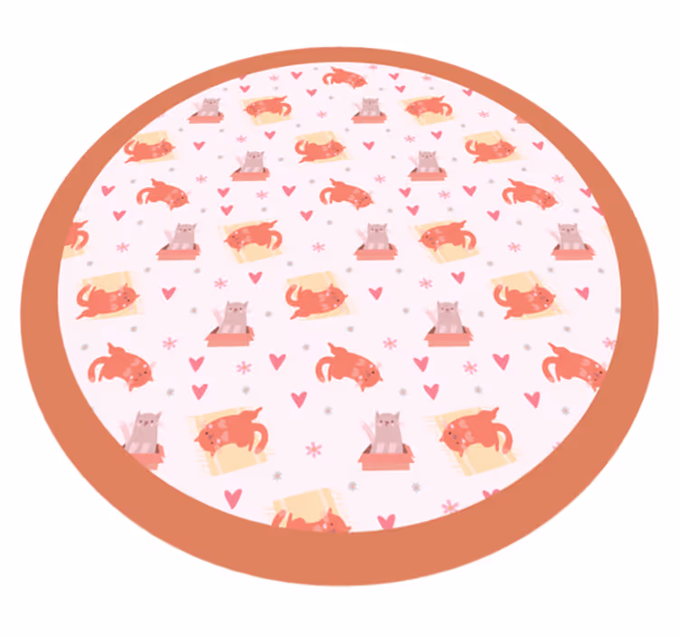 Hravý motiv kočky Vinylový koberec do školky - TenStickers