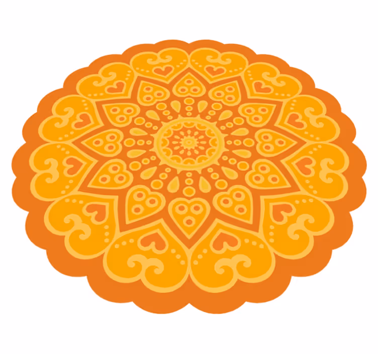 Oranžová mandala vinylový koberec - TenStickers