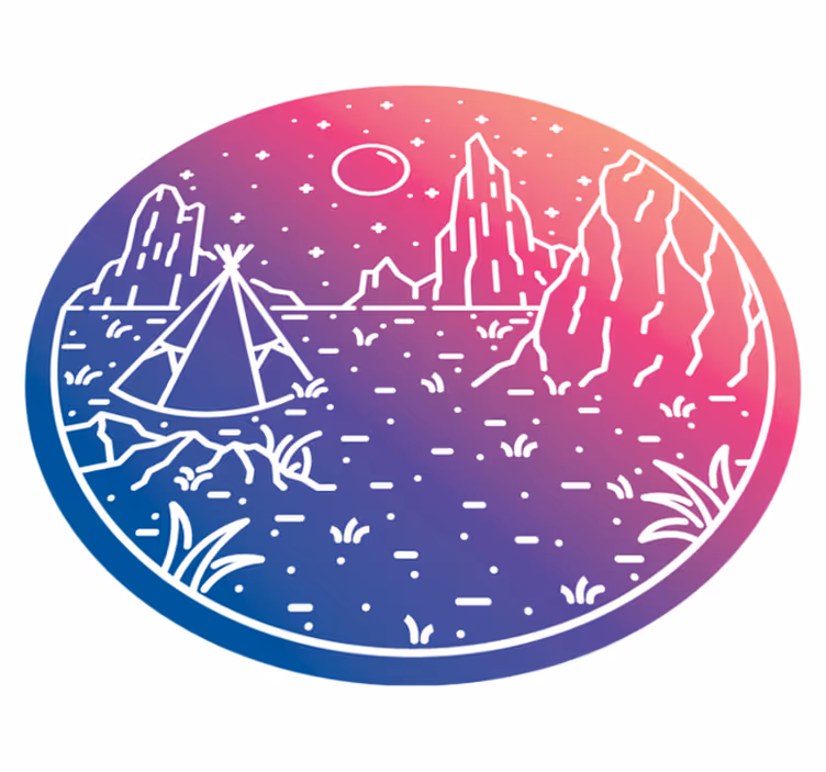 Kempování noční scéna Přírodní vinylový koberec - TenStickers