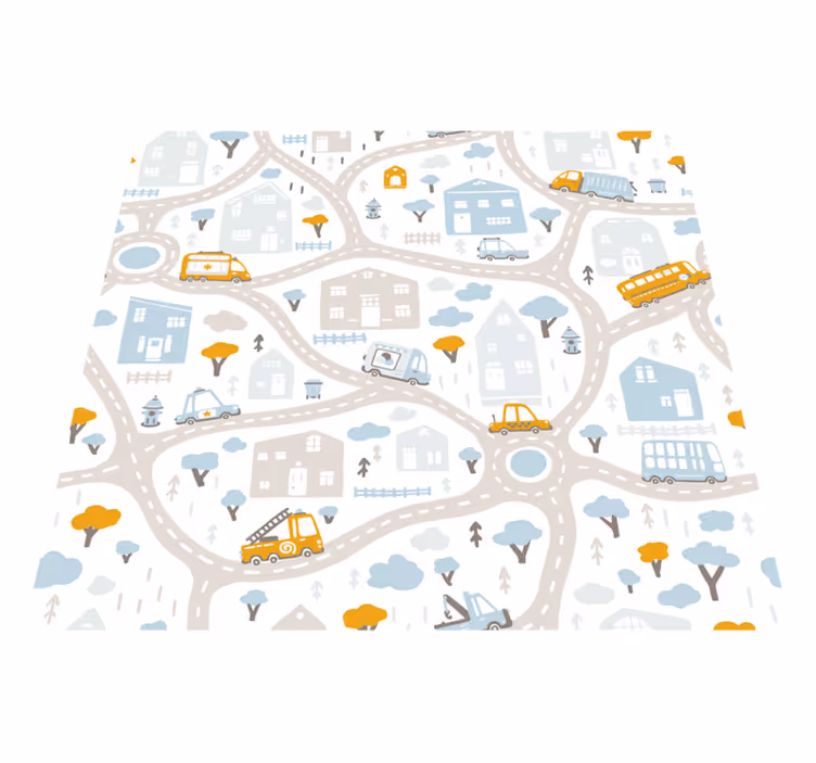 Doodle road map vinylový koberec - TenStickers
