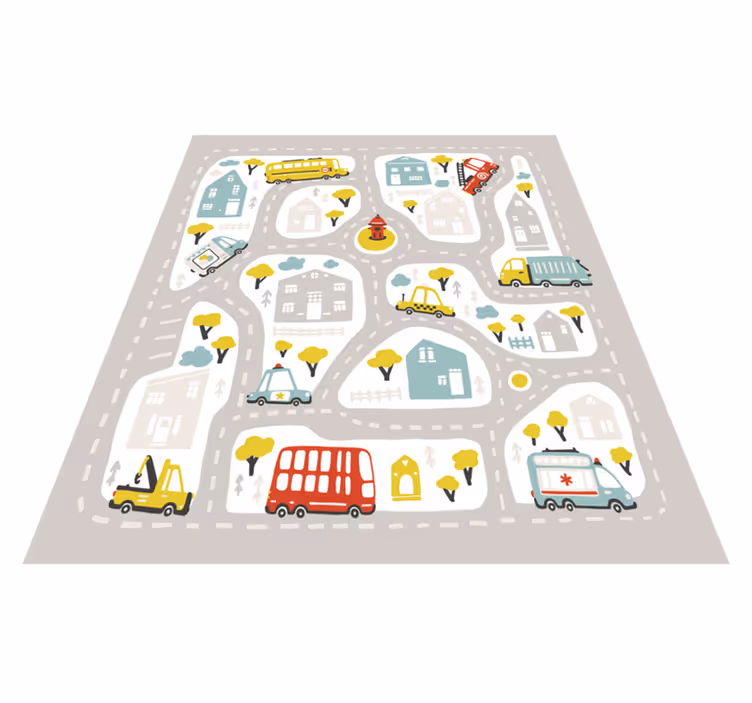 Městská silniční mapa silniční vinylový koberec - TenStickers