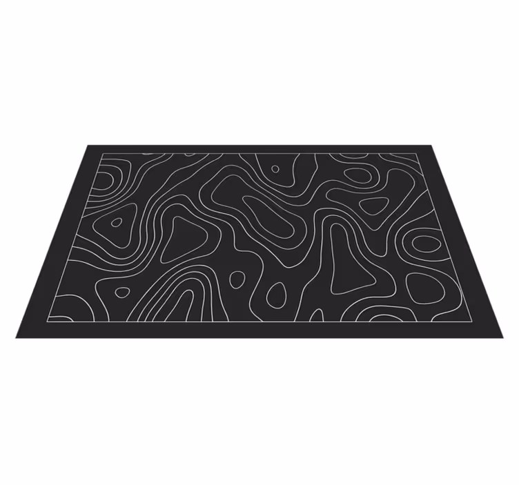 Designový motiv černobílé geometrické koberce - TenStickers