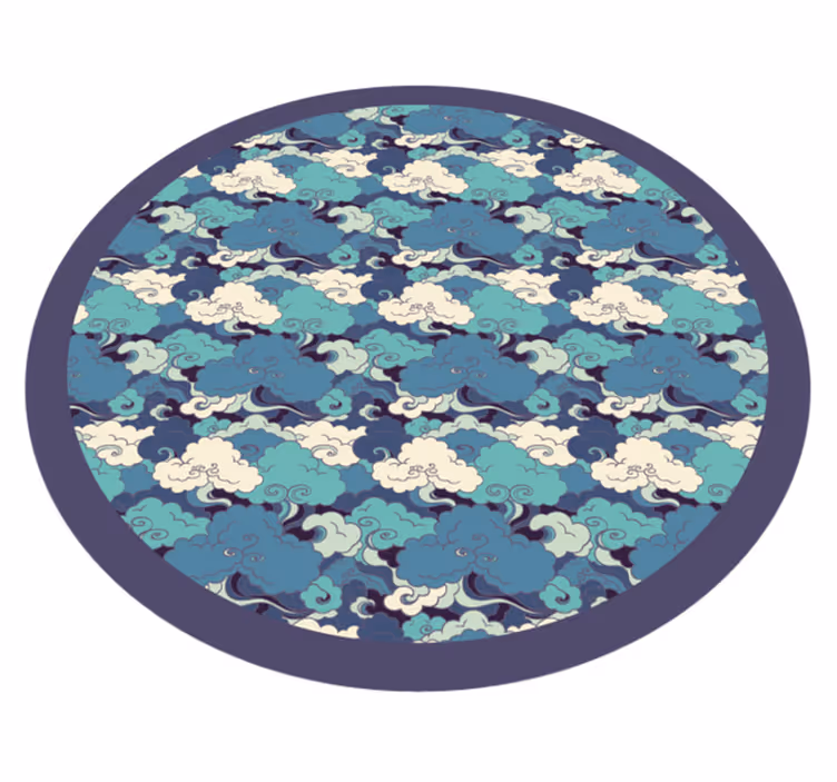 Vinylový koberec japonských vln a mraků - TenStickers