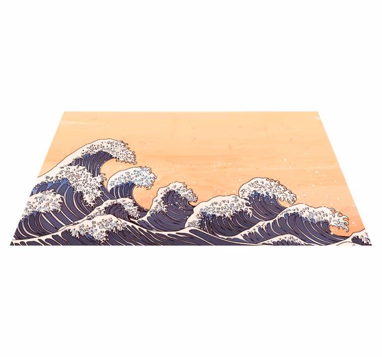 Tradiční japonský vlněný vinylový koberec - TenStickers