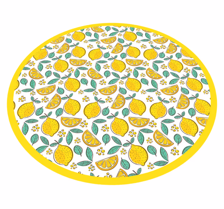 Citrusový vzor Vinylový koberec s květinami a rostlinami - TenStickers
