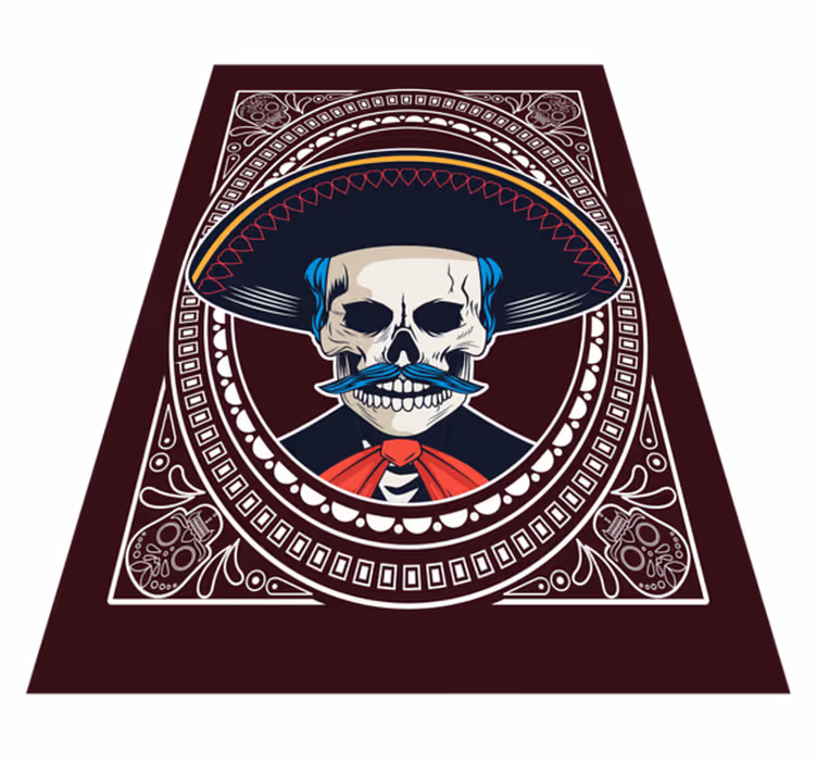 Mexická etnická lebka etnický koberec - TenStickers