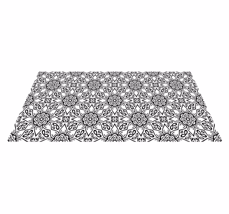 Botanický motiv Mandala vinylový koberec - TenStickers