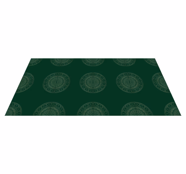 Zelený mandala vinylový koberec - TenStickers