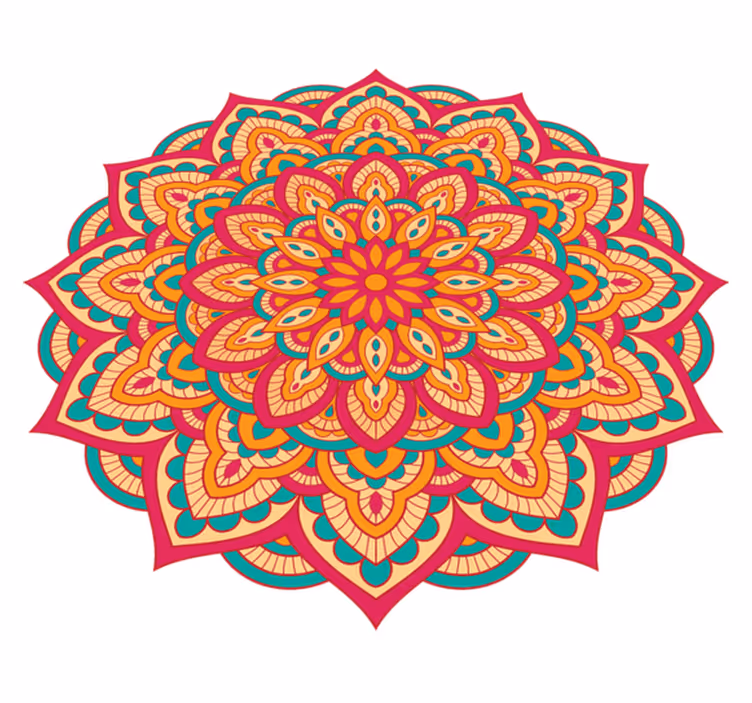 Barevný mandaly mandala vinylový koberec - TenStickers