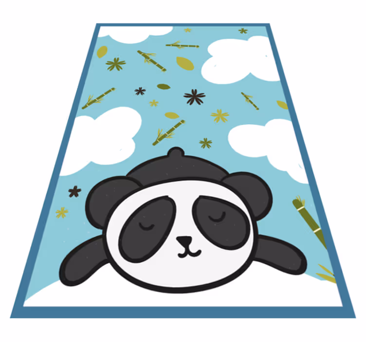 Rozkošný panda a listy zvířecí koberec - TenStickers