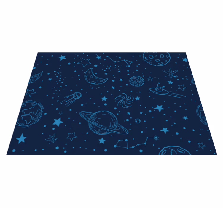 Dětský vinylový koberec modré planety - TenStickers