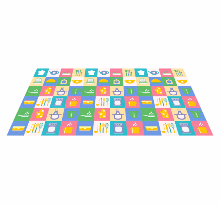 Kuchyňské nádobí kuchyňské podlahové dlaždice - TenStickers